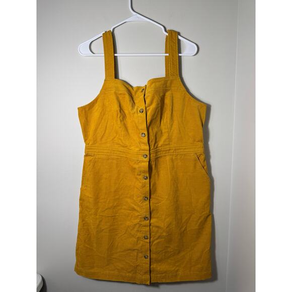 J. Crew Mustard Yellow Corduroy Dress Plus Size 14 - Picture 1 of 6